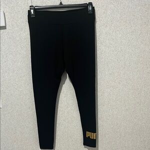 Puma Gold and Black Performance Leggings
